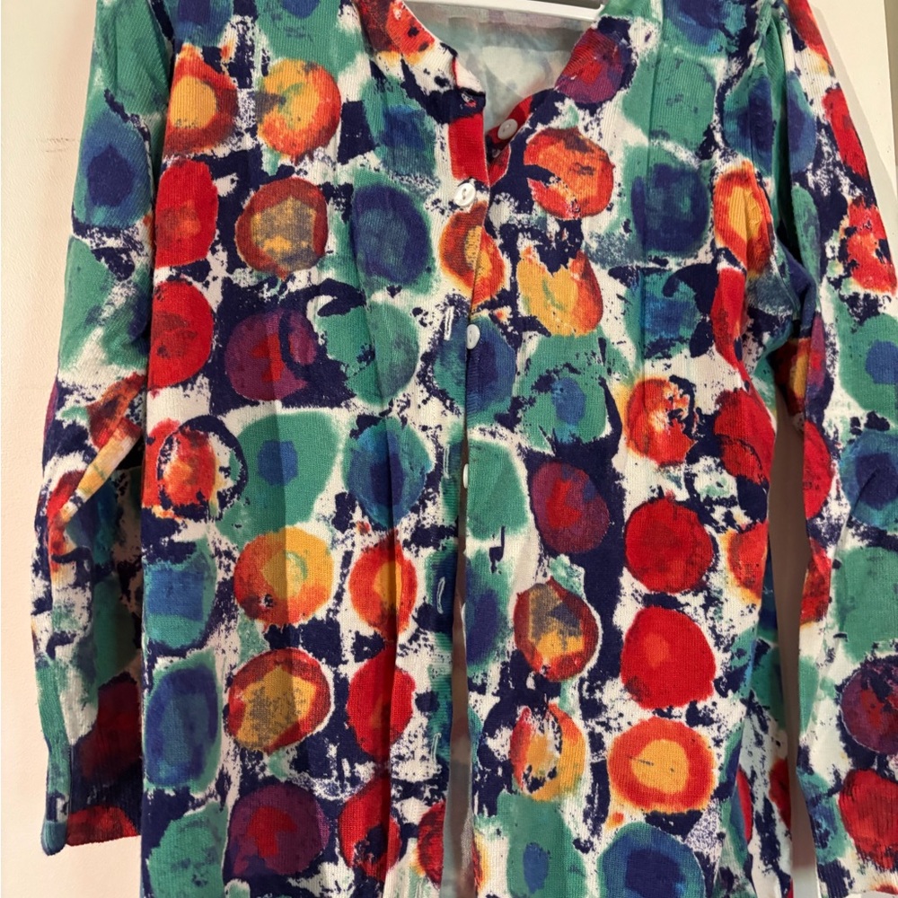 Joseph A Multicolor Abstract Cardigan
